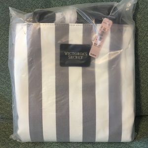 Victoria’s Secret Gray/White Striped Tote